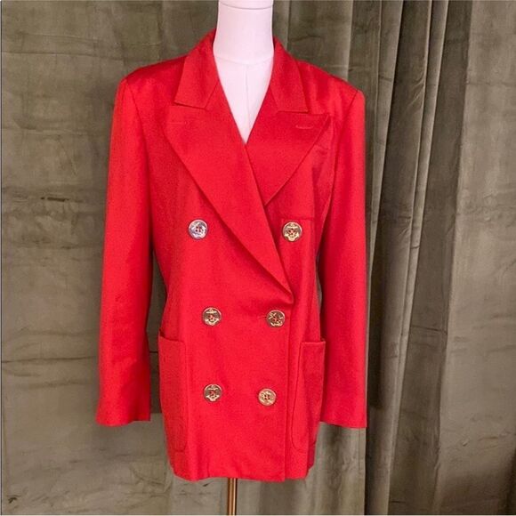 Cruise by Max Mara Elegant wool Red Double-Breasted Women's Blazer US10